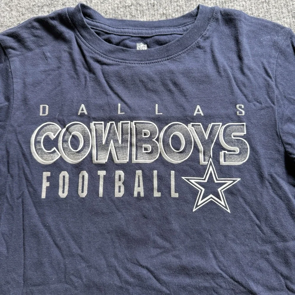 Dallas Cowboys Football Long Sleeve Graphic T Shirt Youth Navy Blue NFL Medium 8